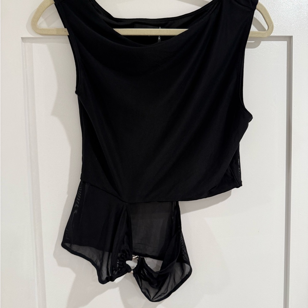 White Fox Boutique Black Sheer Top